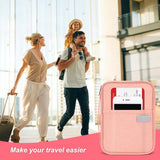 Paspoorttas Paspoorthoes Familiereisportemonnee Waterdichte reisorganisator voor opslag Creditcards ID Instapkaarten Tickets, roze, Klassiek