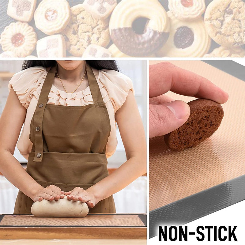 5 stuks bitterkoekjes bakmat, antislip bakmat, 42 cm x 29,5 cm broodmat, antiaanbakmat, permanente bakfolie, bakpapier, voor bitterkoekjes, koekjes, brood, pizzamat