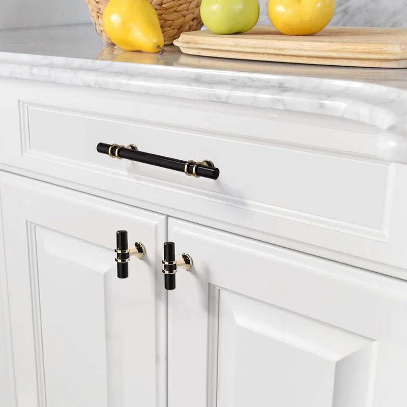 Meubelgrepen, 10 stuks, zwart-goud, gatafstand 96 mm, kastgrepen, keukengrepen, ladegrepen, kledingkast, deurgrepen, 96 mm