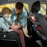 Auto-rugleuningbescherming en organizer, waterdicht en onderhoudsvriendelijk, Oxford-doek, autostoel, organizer, zwart, 2 stuks