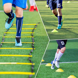 Agility Ladder Voetbaltrainingsapparatuur Kinderen, Voetballaddertraining met 4 haringen voor jeugd, Snelheidsladder, Trainingsladder, Oefenladder voor voetbal, Rugby, Tennis, Basketbal
