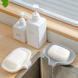 Siliconen zeepbakje met afvoer Zeepbakjes Zonder boren Zeepbakje voor badkamer Douche voor douche / badkamer / keuken Handwas Zeepbakje voor het drooghouden van zeep 2 stuks grijs / wit