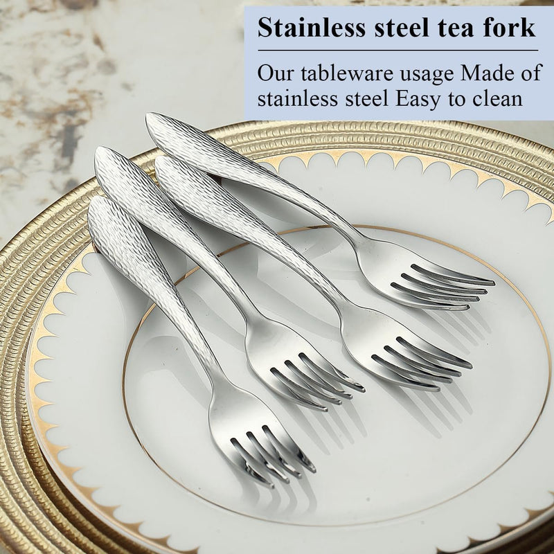 Roségouden dessertvorken, 12 stuks, 14 cm, roestvrij staal, titanium coating, roségoud, dessertvorken, vorkzilver, taartvorken, fruitvorken