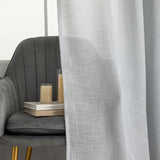 Gordijnen met natuurlijke linnenstructuur, gordijnen met inslagringen, linnen, gordijnen voor raam, woonkamer (lichtgrijs, H x B) 260 x 140 cm, 2 stuks