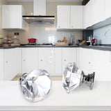 6 stuks meubelknoppen, kristallen ladeknoppen, moderne mode commodeknoppen, kristalheldere deurknop, 30 mm zinklegering kristalglas handgrepen, met schroeven in 3 maten (zilver)