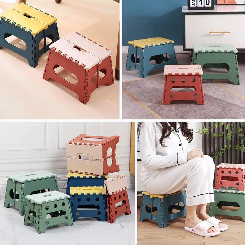 Opvouwbare keukenkruk Opklapbare opstap Badkamerkruk Opvouwbare tuinklapstoel Kleine kindervoetenbank Kinderopstapje Klimhulp Gootsteen voor kinderen volwassenen (22,3 cm hoog - groen)