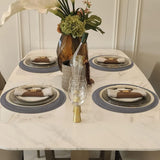 Ronde placemats Set van 4 45 cm gevlochten wasbare placemats zwart en grijs