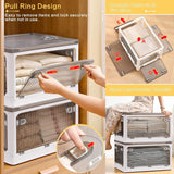 28 liter opslagcontainers met deksels, 2 pakken grote plastic stapelbare speelgoedopslagcontainers Box Organizer, opvouwbare opslagcontainers Bakken met wielen