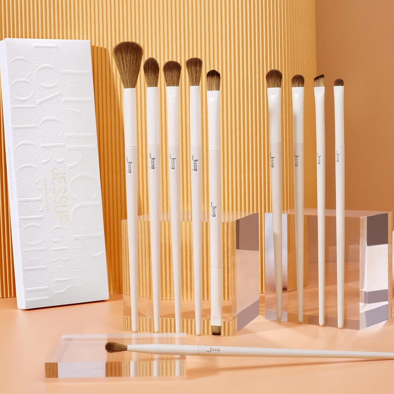 Kwastenset, oogkwast, oogmake-up, kwastenset, professionele 10 stuks, make-upkwasten, make-upkwasten, cosmetica-kwastenset, eyeliner-kwasten, oogkwasten, oogkwasten, set