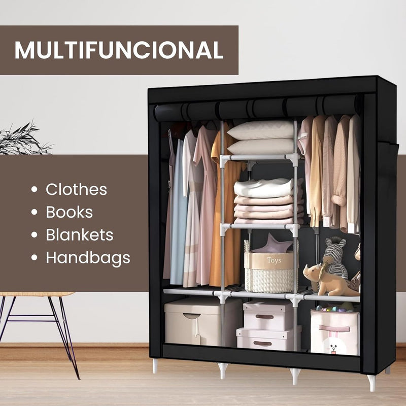 Kledingkast Draagbare stof, kledingkast voor opslag, waterdichte kledingkast, kledingopbergorganisator voor thuis, slaapkamer en woonkamer. (130x170x45cm)