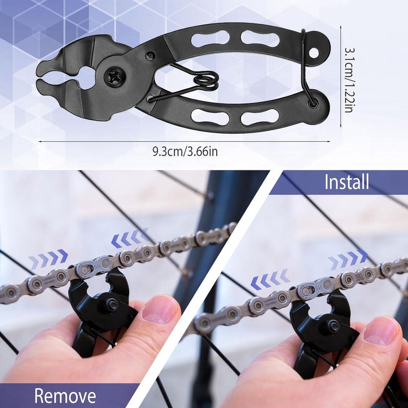 Fietskettinggereedschap, 10 stuks, fietsreparatieset voor 6/7/8/9/10 snelheidsketting, kettingklinknagel, ketting, schakeltang, kettingleuning, fietskettingen, klinknagels voor universele fiets