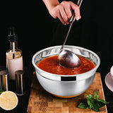 5-delige mengkommenset van roestvrij staal met luchtdichte deksel en antislip siliconen bodem, stapelbaar en veelzijdig, geschikt voor de vaatwasser, 7,6 l, 4,7 l, 2,8 l, 2,4 l, 1,4 l