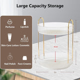 Make-up organizer voor de kaptafel, roterende cosmetica-opslag (2 niveaus, transparant)