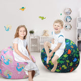 Dinosaurus zitzak voor kinderen speelgoed opslag groot voor kinderkamer opslag alleen tas, geen vulling