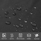 Douchegordijn, extra lang badgordijn, schimmelwerend, textiel voor bad en douche, antibacterieel, wasbaar, zwart, extra groot, 200 x 200 cm