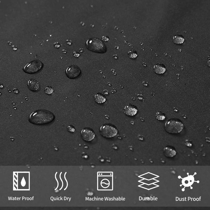 Douchegordijn, extra lang badgordijn, schimmelwerend, textiel voor bad en douche, antibacterieel, wasbaar, zwart, extra groot, 200 x 200 cm