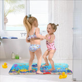 Badmat voor kinderen, antislip badmat voor kinderen, extra comfortabele antislipmat voor bad, antibacterieel, 100 x 40 cm, babydouchemat met zuignappen, BPA-vrij en machinewasbaar