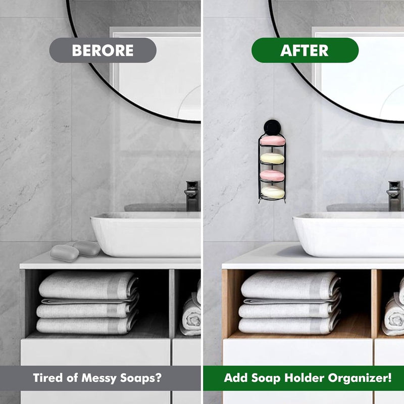 Douchewand 4-laags rond zeeprek Roestvrij stalen staaf Douche Badkamer Zelfafvoerend Roestvrij rek Sterke douchewandstang zonder boren Zeeprek Badkamer Keuken (zwart)