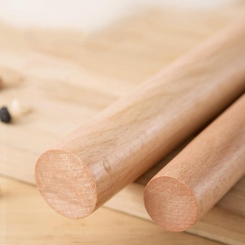 5 stuks houten deegroller, beukenhout, voor pizza, pasta, brood (bruin)