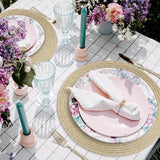 Set van 6 ronde gevlochten placemats, afwasbaar, goud, rond, wasbaar, hittebestendig, voor Kerstmis, bruiloft, feest, keuken, decoratie, 38 cm