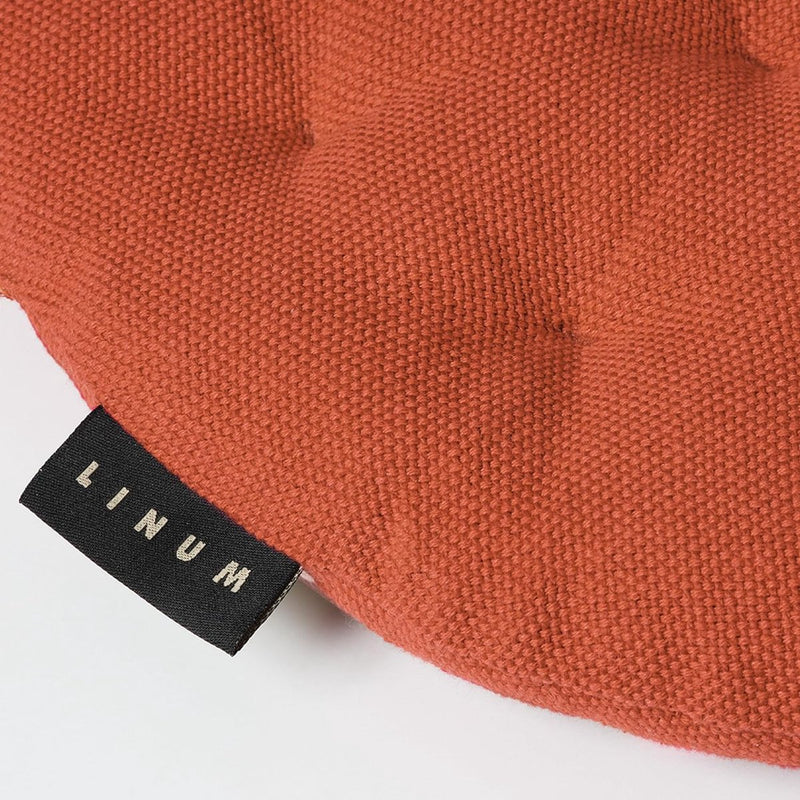 Pepper Elegant rond zitkussen Ø 37cm, 100% katoen, machinewasbaar, roestoranje