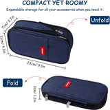 Etui Grote capaciteit Etui Make-up Tas Briefpapier Organizer voor Studenten School Kantoor Donkerblauw