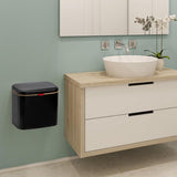 hangende keukencompostbak met deksel 4L verwijderbare roestvrijstalen prullenbak kleine keukenprullenbak voor aanrechtkast onder gootsteen zwart