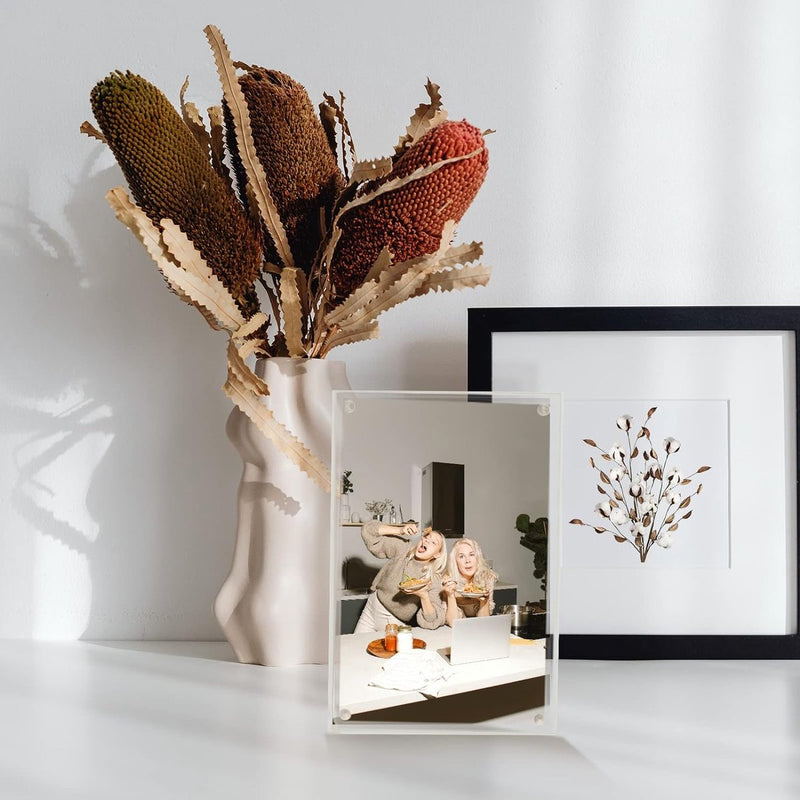 10 x 15 cm acryl fotolijst, transparante magnetische fotolijst, dubbelzijdige frameloze lijst - set van 2 (stijl 2)