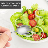 Saladebestekset, saladelepels van roestvrij staal en saladevorken van roestvrij staal, saladeserverset voor restaurants, hotel, feest, buffet (2 stuks)