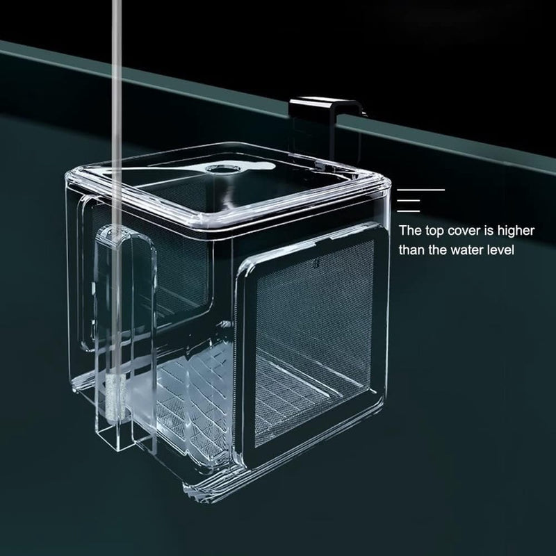 Viskweekbox, transparante acryl vis isolatiebox afneembaar aquarium kweekbak voor babyvissen, garnalen, clownvissen, guppy's, klein formaat