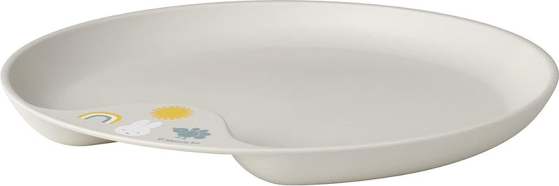 Kinderbord, nijntje explore, robuust plastic bord, magnetronbestendig, praktische inkeping in de rand, vaatwasmachinebestendig