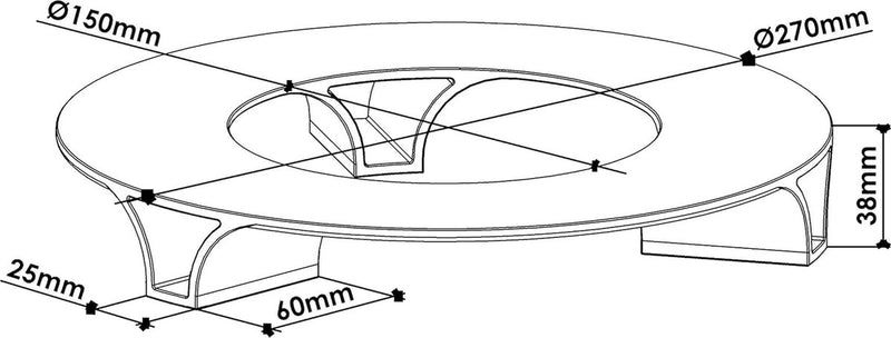 Set van 4 bloempotonderzetters - kleur: zwart - rond - 27 cm diameter - bloempot onderzetter - gerecycled materiaal