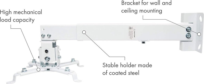 Beamer-plafondbeugel / projector muurbeugel / universele houder voor video-projector / draaibaar en zwenkbaar / hoge mechanische belastbaarheid / max. draagvermogen van 20 kg