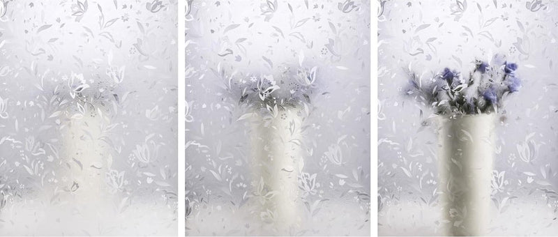 Raamfolie ondoorzichtig zelfklevend motief bont tulp inkijkbescherming 44,5 x 300 cm