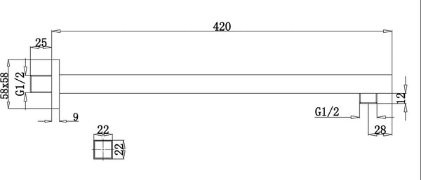 E2 douchearm voor douchekop spa wellness douche A202