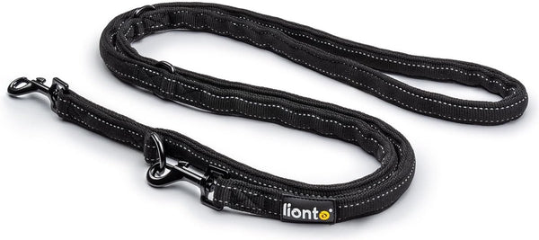 Verstelbare hondenriem met reflecterende strepen Multifunctionele lijn hoge kwaliteit trainingslijn lengte 200 cm zwart