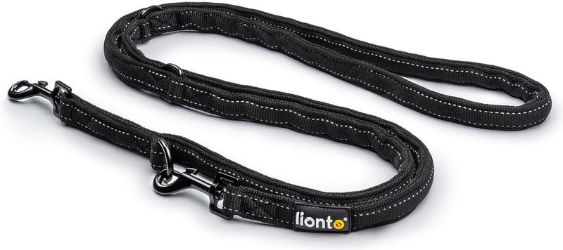 Verstelbare hondenriem met reflecterende strepen Multifunctionele lijn hoge kwaliteit trainingslijn lengte 200 cm zwart