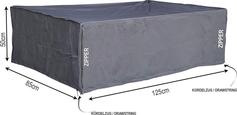 Roosterbox hoes 125x85x50cm grijze beschermkap afdekzeil stofbescherming palletmeubel