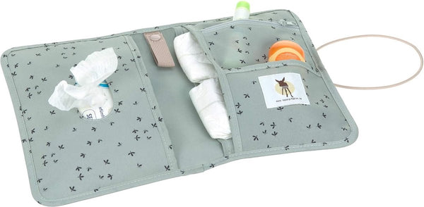 Babyluiertas met verschoningsmatje voor op reis / luiertas Floral mint, turkoois