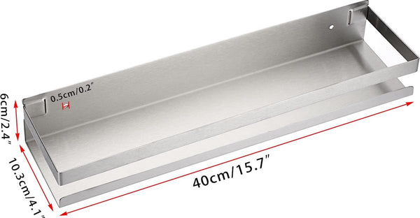 Set van 2 roestvrijstalen wandplanken van 40 cm met schroeven Plank Zilveren wandplanken Wandplanken Decoratieve planken