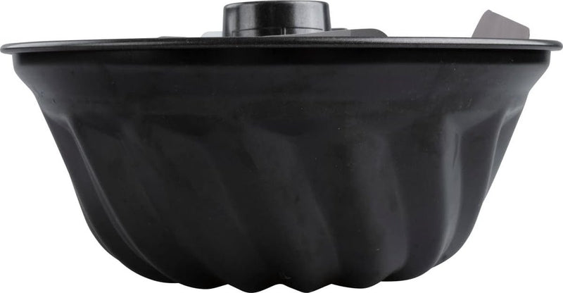 Bundt-cakevorm Ø 22 cm, stabiel en coating voor sappige cakevorm, ronde pan met antiaanbaklaag (kleur: zwart, aantal: 1