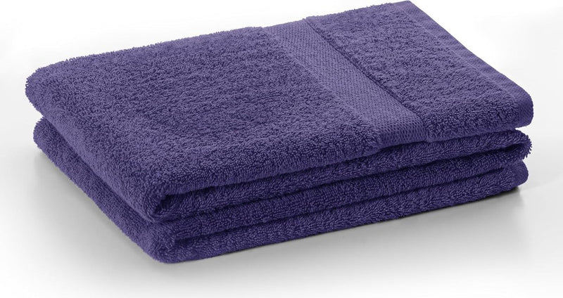 Set van 4 katoenkwaliteit 525g/m² 2 handdoeken 50x100 cm en 2 badhanddoeken 70x140 cm violet absorberend Marina