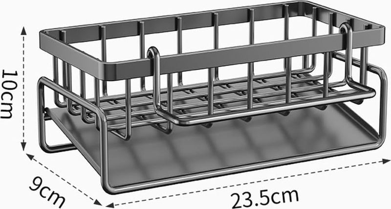Keukenrekken, keukenrekken, hangend, keukenrek aan de muur, keukenrek, smal, keukenrek, hangend, keukenrek, klein, gootsteenorganizer, keukenrek, wandrek, spoelbakorganizer (grijs)