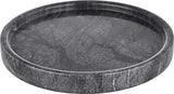 25 cm natuurlijk marmer zwart rond decoratief dienblad voor keuken kaptafel badkamer