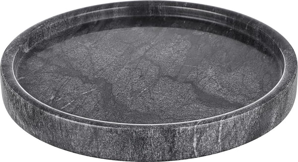 25 cm natuurlijk marmer zwart rond decoratief dienblad voor keuken kaptafel badkamer