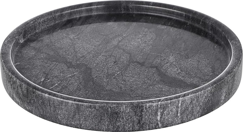 25 cm natuurlijk marmer zwart rond decoratief dienblad voor keuken kaptafel badkamer