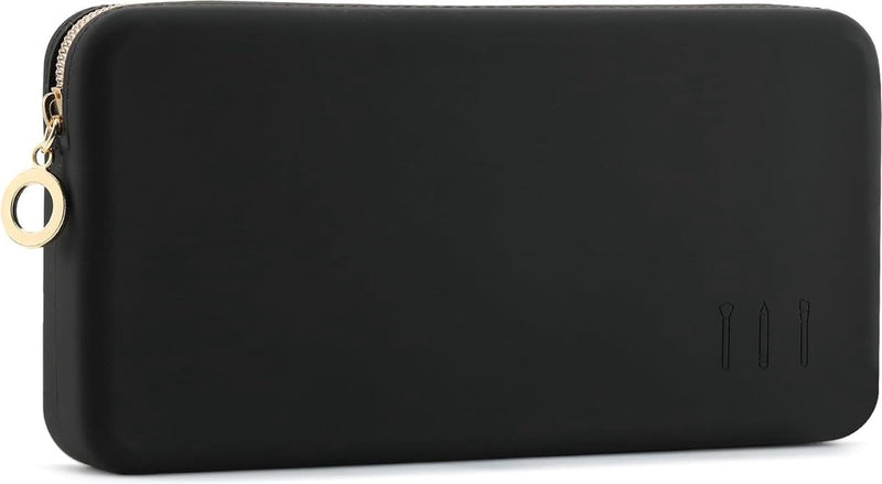 Make-upkwastenhouder, draagbare make-uptas, organizer voor op reis, grote make-uptas, make-uptas, cosmeticatas, organizer (zwart)