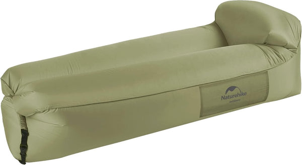 Opblaasbare ligstoel, waterdichte opblaasbare bank met draagbare rugzak, opblaasbaar bed voor reizen, camping, zwembad (groen)