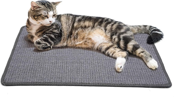 Krabmat kat, krabtapijt sisal, krabplank vloer antislip, natuurlijk sisaltapijt voor katten (40 x 60 cm, donkergrijs)