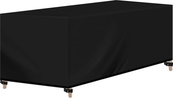 Afdekking voor tuinmeubelen, rechthoekig, 170 x 95 x 74 cm, afdekhoes van 420D Oxford-weefsel, waterdicht, uv-bestendig, beschermhoes voor meubelsets, tuintafel, zitgroep, zwart